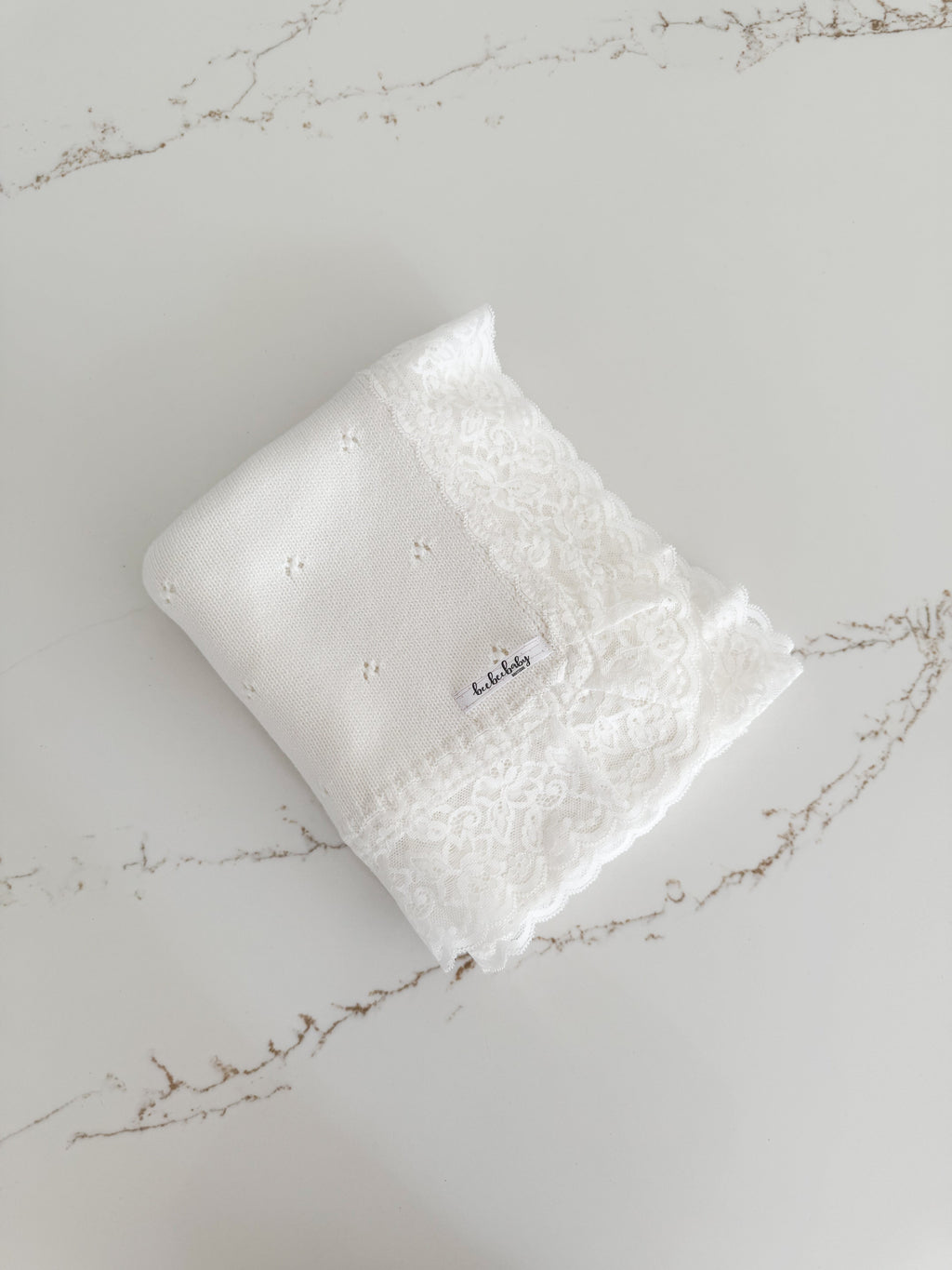 Hollow Out Knit Blanket - Pure White