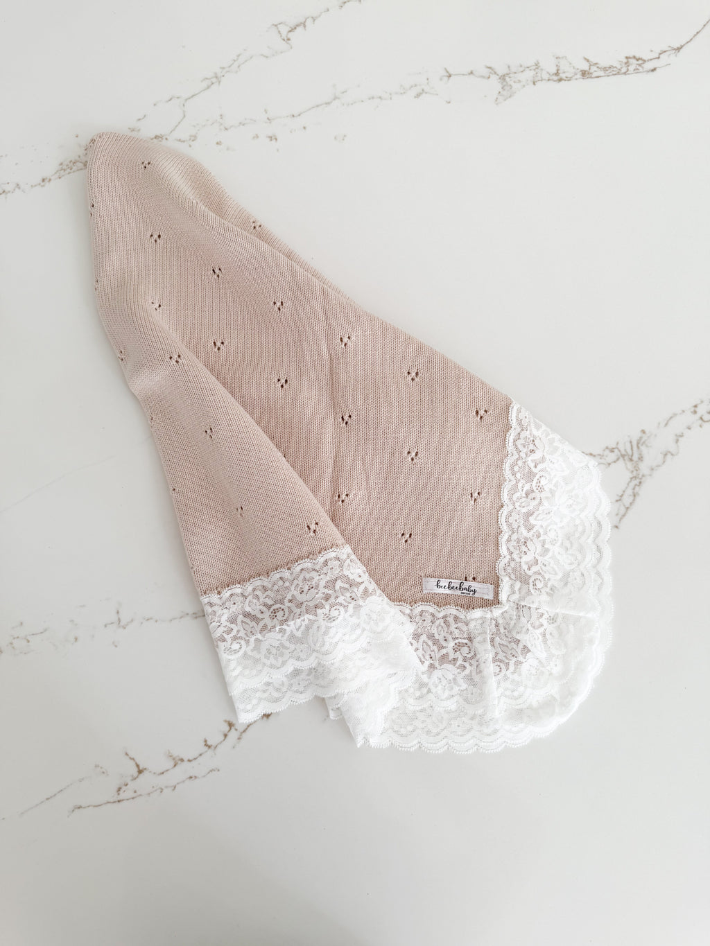 Hollow Out Knit Blanket - Oat